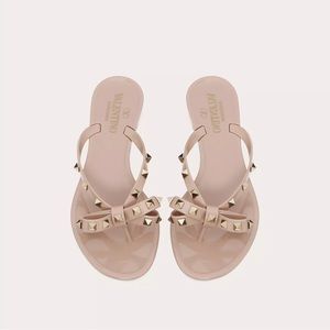 Authentic Valentino Rubber Rockstud Sandals